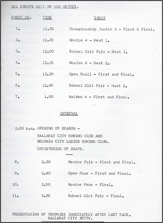 timetable in program